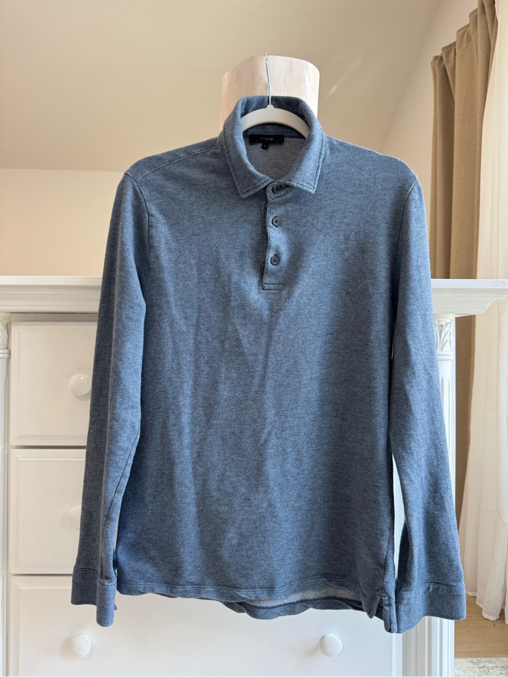 Vince Long Sleeve Polo Size S